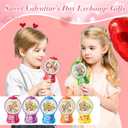 48 Pack Valentine's Day Cards for Kids Valentines Bubble Gum Machine Candy Cards Set with Plastic Dome DIY Valentine Exchange Gifts for Boys Girls Toddler School Classrooms Rewards Party Favors