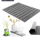 Stone Bath Mat Multipurpose, Foldable Stone Bathmat 23x15 Inch Water Absorbing Drying Mat for Kitchen Counter Bathroom Self Drying Bath Mats Gray Quick Dry Bathmat for Bathroom, Dish, Palnt Dry