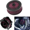 Motorcycle Air Filter Replacement Intake Air Cleaner Element Fit for Harley Sportster XL Touring Road King Street Glide Dyna Softail (Red)