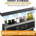 AWOKE Magnetic Over the Stove Shelf, 16" to 30" Extendable Steel Spice Rack for Back of Stove, Above Oven Storage Organizer, Stove Top Shelf for Kitchen Range, Heat Resistant Ledge for Spices & Oils