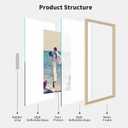 Gold Picture Frames Set of 3, Metal Geometric Photo Frame with Glass Cover Includes 5x7, 4x6, 4x4 - Tabletop Floating Picture Frames for Home Wedding Decoration, Gift for Father's Day