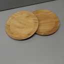 cluzelar Bamboo Plates Reusable 7.5Inch Round Wooden Plates Dinner Plate Tableware 2PCS Wood Plate Lightweight Dishes Snack, Dessert, Unbreakable Classic Plate P