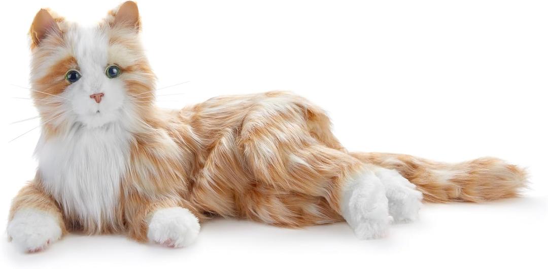 JOY FOR ALL Companion Pet for Seniors - Lifelike Animatronic Cat - Realistic Soft-Touch Fur & Purring - Therapy Stuffed Animal - Toy for Alzheimer's & Dementia - Orange Tabby (Orange Tabby Cat)