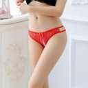 Sexy G StringThongs for Women Naughty Low Rise Panties Floral Lace Briefs Underwear (XL)