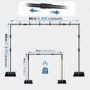 Backdrop Stand, 8x10ft Metal Base Photo Studio Support System, Adjustable Backdrop Frame for Photography, Streaming, Wedding, Projector Screen, Tool Free Setup & Portable Carry Bag
