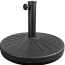 Black Round Umbrella Base with Cement Inside, 40lb