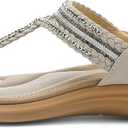 UBFEN Womens Slides Walking Sandals Comfortable Platform Slip On Dressy Summer (Beige)