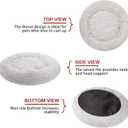 Bedfolks Calming Donut Dog Bed, 36 Inches Round Fluffy Dog Beds for Large Dogs, Anti-Anxiety Plush Dog Bed, Machine Washable Pet Bed (Light Grey, Large)