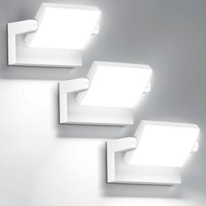 LED Wall Light Outdoor 40W White Flood Lights 350°Rotation Exterior Lighting Fixture Commercial Security 6000K Waterporof Porch Light 3 Pack