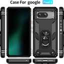 Korecase Phone Case for Google Pixel 8 Case with Finger Ring Holder Kickstand,Military Grade Phone Case Heavy Duty Shockproof Full Body Protective Phone Cover for Google 8 Black