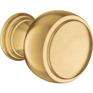 Moen Weymouth Brushed Gold 1.32" Brass Cabinet or Drawer Knob, YB8405BG