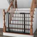 Cumbor 29.7-40.6" Baby Gate for Stairs, Baby Essential Safety Gate, Mom's Choice Awards Winner-Dog Gate for Doorways, Pressure Mounted Auto-Close Pet Gates for Dogs Indoor, Durable Child Gate, Black