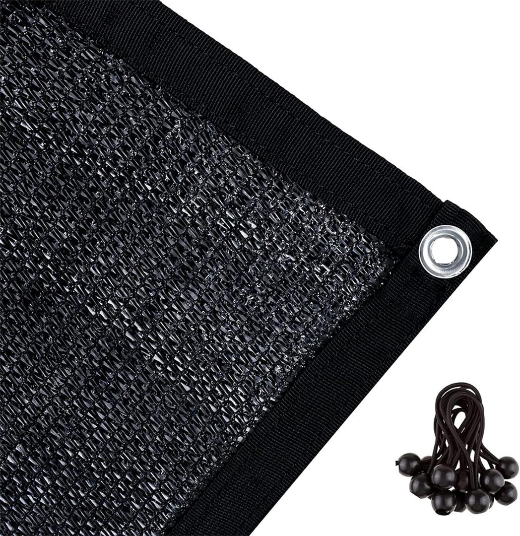 Agfabric 70% Shade Cloth 10X 10ft Sun Shade Fabric Sunblock Shade Cloth with Grommets for Garden Patio, Black