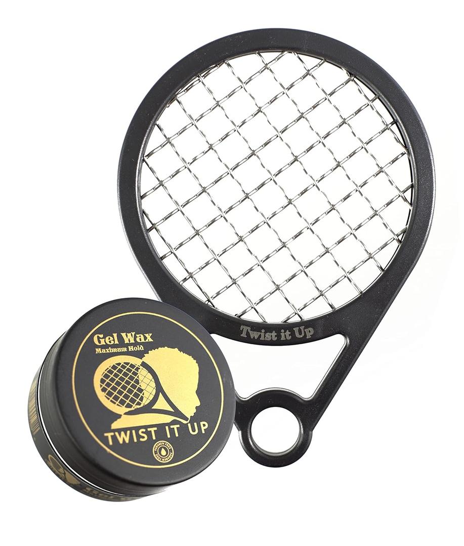 Twist It Up Comb Gel (Unity Black) - Alternative to Hair Sponges, Creates Curls and Twists for Black Men, Tennis Racket Design