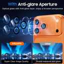 UniqueMe Compatible for 3 Pack iPhone 17 Pro Camera Lens Protector - [Drop Protection] 9H Tempered Glass Camera Cover Screen [Update New Version]Not for 17 Pro Max (Transparent)