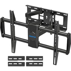 MOUNTUP TV Wall Mount for Most 42-82 Inch TVs, Fits 16" 18" or 24" Studs, Full Motion TV Bracket with Dual Articulating Arms, Swivel and Tilt, Max VESA 600x400mm, Holds up to 132 lbs, MU0028-24K (Textured Black)
