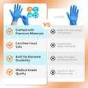 ASAP Blue Nitrile Gloves Disposable Latex Free - 4 Mil Powder Free, Food Safe, Kitchen & Medical - Cleaning & Tattoo Supplies