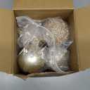 Syhood 12 Pieces Glitter Christmas Ball Ornaments Rhinestone Sequin Christmas Decorations Hanging Plastic Balls for Xmas Trees Wedding Party Holiday Decorations (3.15 Inch, Champagne Gold)