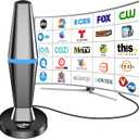 Digital TV Antenna for Smart Tv Indoor TV Antenna for Tv Without Cable with Strong Magnetic Base, 360 Reception HD Antenna for TV Indoor 4k -10FT Long Cables (Blue-V15601)