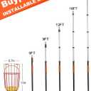 Buyplus 26ft High Reach Fruit Picker with Basket Telescoping, 5-20 Foot Heavy Duty Sturdy Aluminium Telescoping Extension Pole, Easy to Attach Twist-On Metal Basket for Picking Mango Avocado Lemon