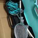 EasyGo Badminton Set, with Net, 4 Racket, 4 Birdies, Portable Storage Box, for Backyards, Outdoor Games, Yard Games