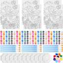 Marspark 72 Pcs Butterfly Pre Printed Canvas Painting Kit Back to School Gifts 12 Pre Drawn Canvas 24 Acrylic Painting Strips 24 Brushes 12 Palette for Kids Adult Classroom Birthday Art Party Favors