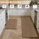 HPSTZNB Kitchen Mats for Floor 1 Piece Washable Rugs Non Slip Kitchen Rug, Absorbent Corner L Shaped Rug Runner Non Slip Kitchen Mat for Shower Bathroom Indoor Door (Khaki Rug, 39“×20“)