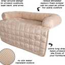 Couch Cover for Dogs 30x30.5 Pet Furniture Protector with Memory Foam Bolster, Quilted Fabric, Non-Slip Water-Resistant Base by PETMAKER (Beige)