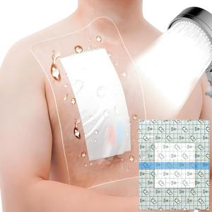 10"x12" Waterproof Shower Cover Incision Bandages for Large Wound with No Glue On The Center Adhesive Transparent Shower Protector Post Surgical Water Barrier Guard Pack of 14