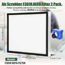 2 Packs F301H HEPA Filter, AS-550 Air Scrubber Stage 2 HEPA 550 Air Filter Compatibile with BlueDri,16 x 19 x 2" Air Shield 550 HEPA Air Scrubber Filter for BlueDri, Dri-Eaz, Phoenix, and Bear