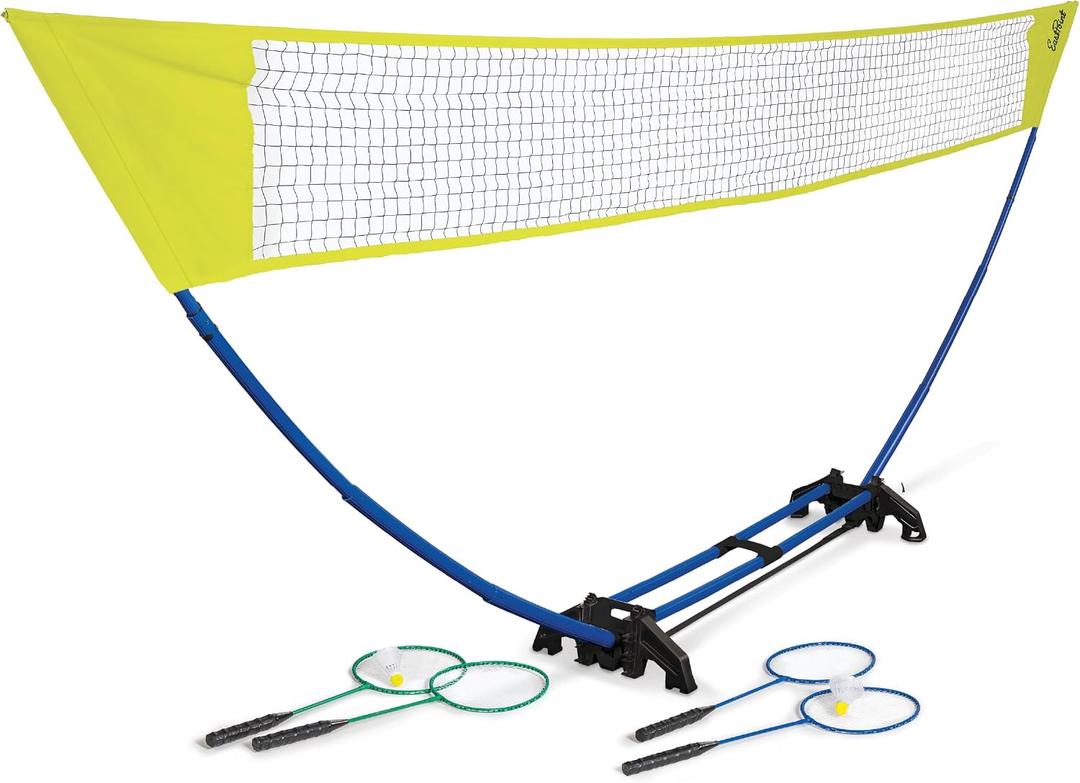 EastPoint Badminton Set, 4 Rackets, 2 Shuttlecocks, 15' Net, Outdoor Games