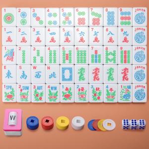 American Mahjong Tile Set with 166 Soft-White 1.2 x 0.9 x 0.5 Inch Tiles, Easy-to-Read Engraving for Relaxed Game Nights