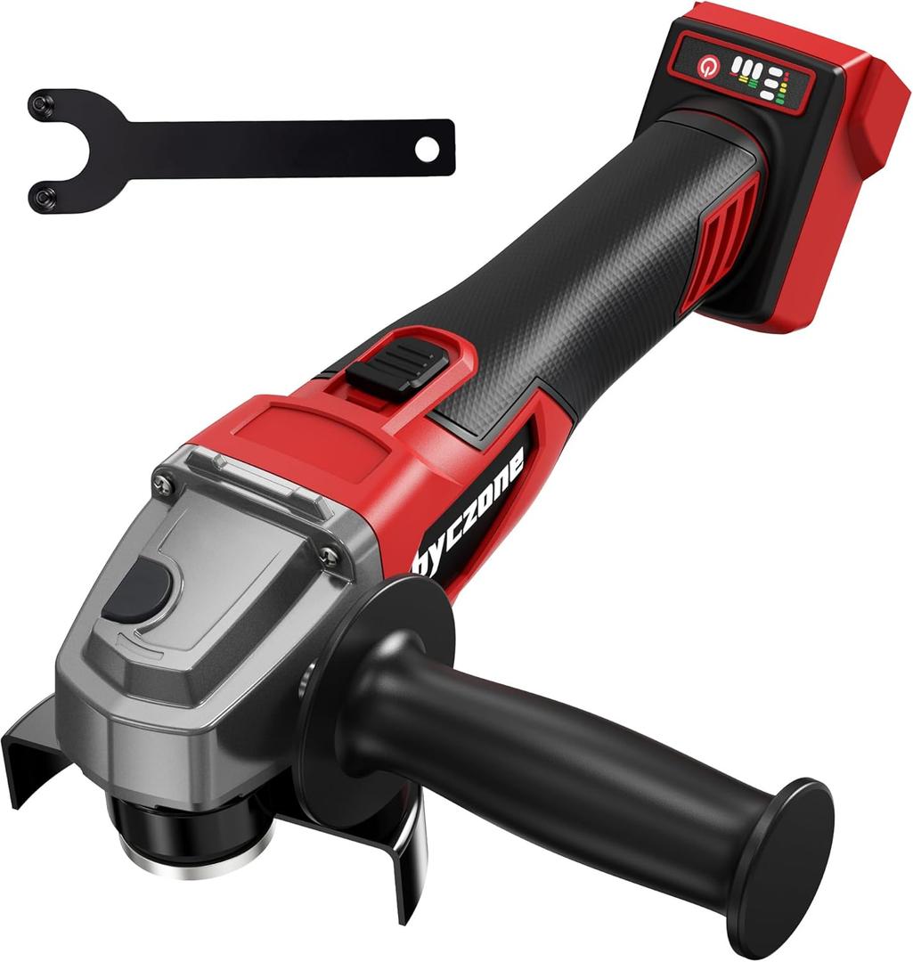 Cordless Angle Grinder Compatible with Milwaukee 18V Battery (NO BATTERY), 4-1/2 Inch Angle Grinder Power Tool with Spanner, 3 Variable Speed, MAX 8500 RPM, Brushless Motor