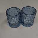 Blue Glass Votive Candle Holders Set of 24 - Round Tea Lights for Wedding, Shower, Party & Gift