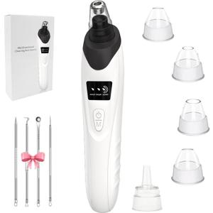 2025 Blackhead Remover Pore Vacuum,Facial Pore Cleaner-5 Suction Power,5 Probes,USB Rechargeable Blackhead Vacuum Kit Electric Acne Extractor Tool for Adult (Black)