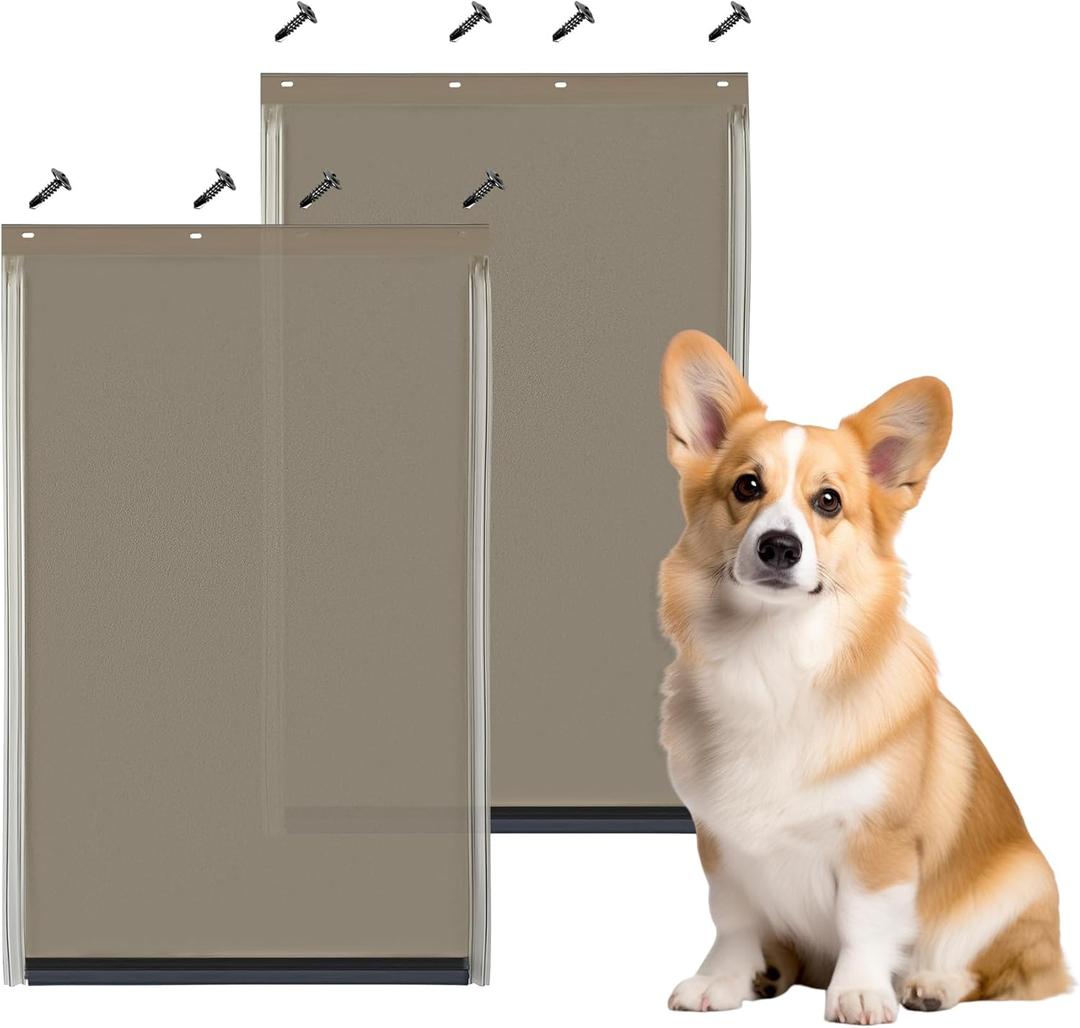 2PACK PAC11-11038 Replacement Flap with Screws,Medium Dog Door Replacement Flaps Compatible with Petsafe Replacement Flap Measures 8 1/8" W x 12 7/8" H, Weather-Proof & Warp-Resistant