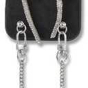 Crossbody Case for iPhone 17 Pro Max - Black with Stylish Silver Detachable Chain - Big Bow
