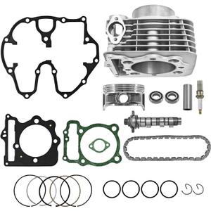 12209-KL4-005 10:1 Piston 89mm Stock Bore Cylinder Top End Rebuild Kit Compatible with Honda XR400R 1996-2004 TRX400X 2009-2014 TRX400EX 1999-2008 Replace 12191-KCY-673