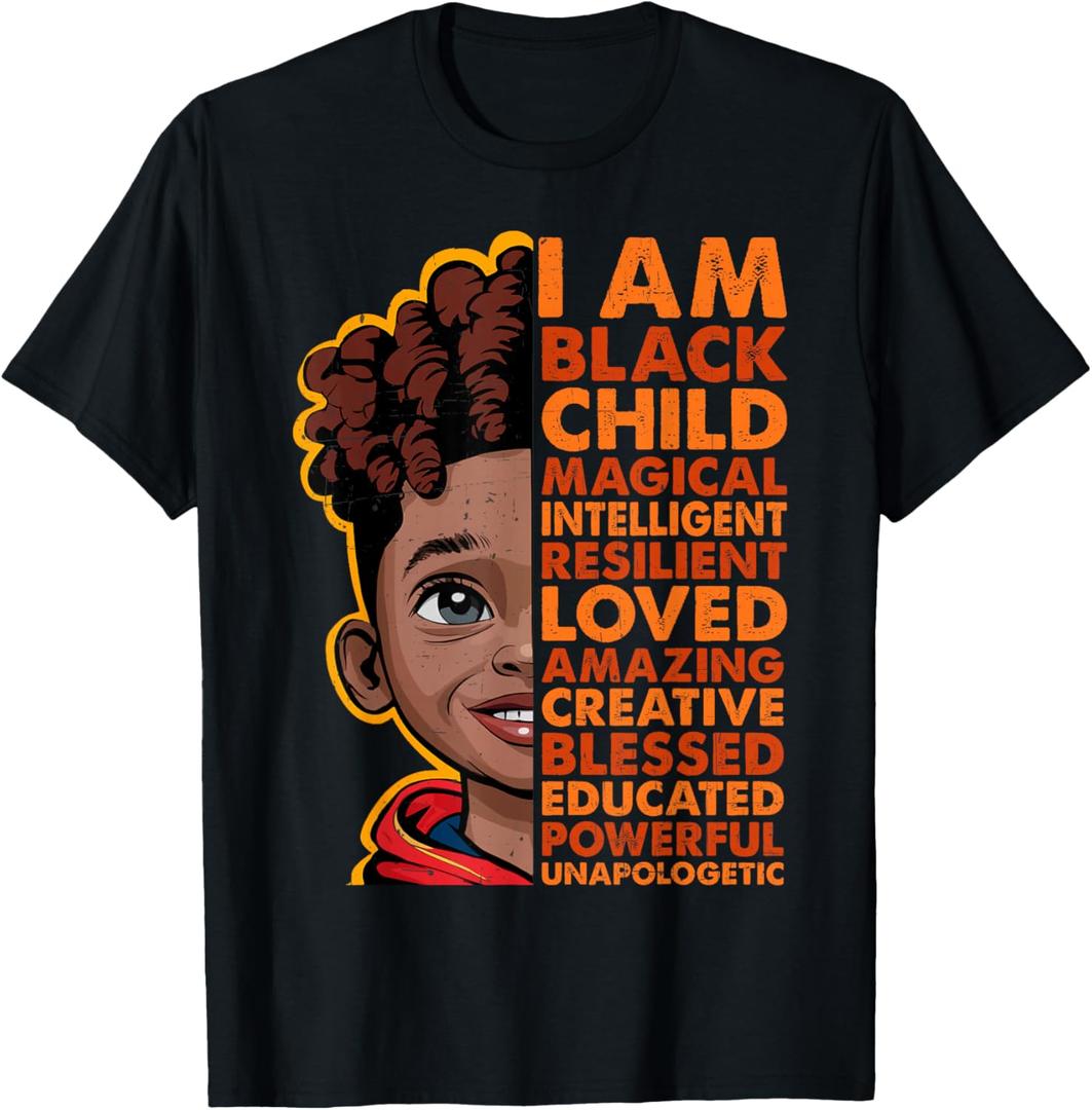 I am Black History Month Shirt Kids Boys African American T-Shirt S