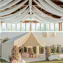 40ftx40ft Ivory Ceiling Curtain for Wedding Parties, 60"W x 480"L(Pack of 8)