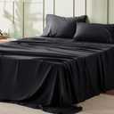Bedsure Full Size Bed Sheets - 4 Pieces Soft Full Sheet Set - Breathable & Cooling - Hotel Luxury - Easy Care Polyester Microfiber Bedding for Women, Men, Black