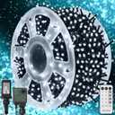 WATERGLIDE 1000 LED Christmas String Lights, 328 FT Green Wire LED Decorative Fairy Lights with Remote & 8 Modes, Waterproof for Outdoor Xmas Holiday Party Garden Wedding Home Decor, Cool White