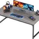 PRAISUN 63 X 29.5 Inch Computer Desk with Deeper Desktop, Gaming Office Writing Work Desk for Home Office, Study, Bedroom, Work from Home, Metal Frame, Grey