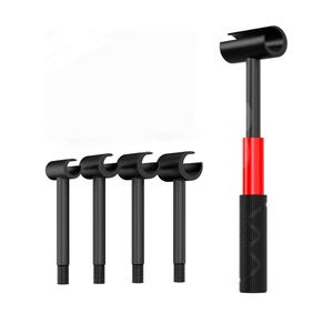 4-in-1 Door Hinge Adjustment Tool, Heavy Duty Steel Door Gap Adjustment Tool with Round Handle Rubber Grip, Hinges Gap Adjusting Wrench for Residential and Commercial Use (Thickened) (Orange)