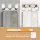 Modern 3-Lights Brushed Nickel Vanity Lights, Bathroom Light Fixture Over Mirror Wall Lighting Sconces with Frosted Glass Shades, E26 Bulb Base