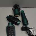 IG INGLAM Hair Dryer Brush, 4-in-1 Detachable Blow Dryer Brush, Ionic Diffuser Hair Dryer & Styler Volumizer with Oval Titanium Barrel, One-Step Hot Air Blowout Styler, Dark Green