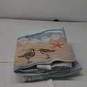Maui Embroidered Cotton Throw Blue Brown Green Animal Print Nature Nautical Coastal Microfiber Reversible