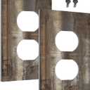 Decorative Outlet Covers Art Abstract Oil Painting Modern Contemporary Taupe Beige Brown Rust Grey Gray 1 Gang Wall Plate Duplex Light Switch Cover Plate Single Dual Plug Covers (2 Pack)