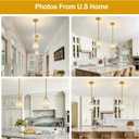3 Pack Brushed Gold Pendant Lights Kitchen Island, Modern Crystal Chandelier Kitchen Pendant Lighting Over Island, Adjustable Hanging Mini Light Fixtures for Dining Room Hallway Corridor Bedroom