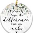 9 x Thank You Gift Ornament 2025, White Elephant Exchange  Never Forget The Difference That You Make Keepsake  Appreciation Gift Ornament for Teachers, Nurses, Friends, Volunteers, Coworkers